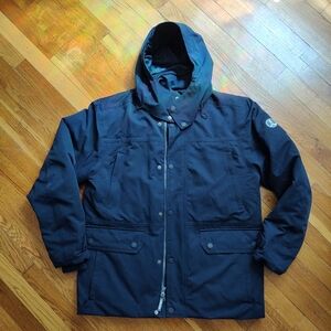 Men's navy blue heavy parka waterproof jacket size medium by lands end
